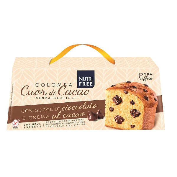 Nutrifree - Colomba cuor cacao con gocce di cioccolato e crema al cacao 400 g