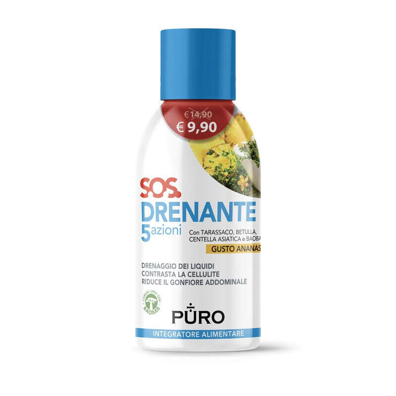 Uragme - Puro drenante 5 azioni con baobab gusto ananas 500 ml