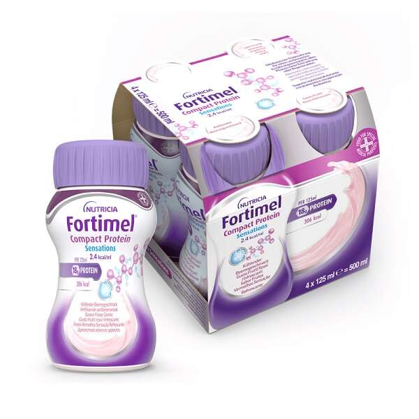 Fortimel - Nutricia  compact protein gusto frutti rossi rinfrescanti 4 bottiglie da 125 ml