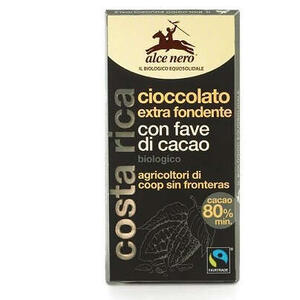 Alce nero fairtrade - Tavoletta cioccolato extrafondente bio con fave di cacao bio fairtrade 100 g