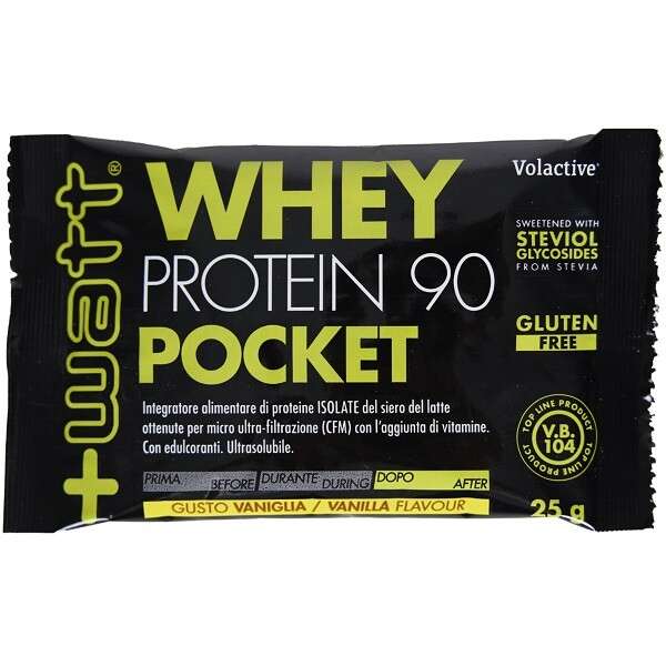 + watt - WHEY PROTEIN 90 POCKET VANIGLIA 25 G