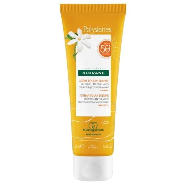 Klorane - Les polysianes crema viso tamanu bio&monoi spf50+ 50 ml