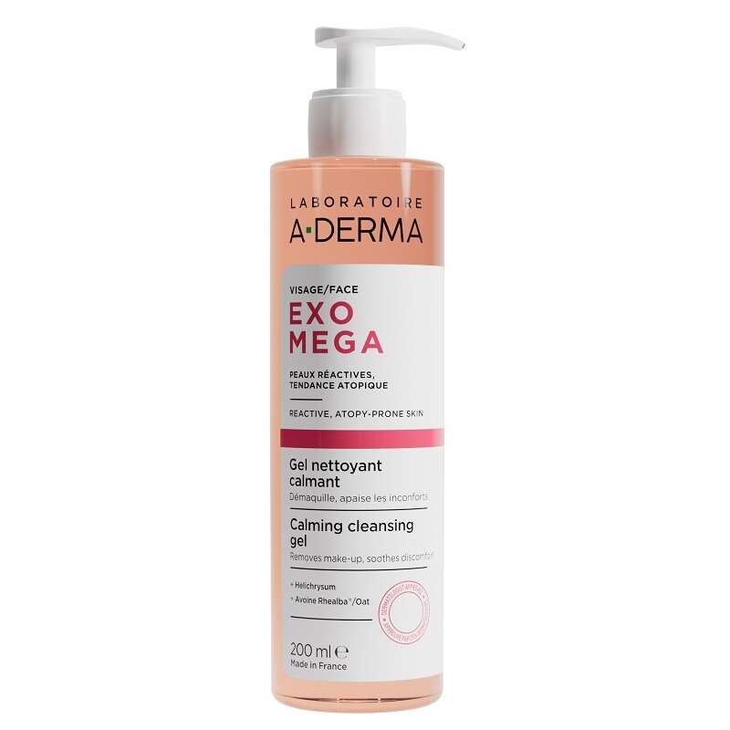 A-derma - Exomega viso gel-detergente lenitivo 200 ml