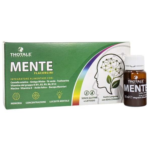 Thotale - Mente 10 flaconcini 10 ml gusto lampone senza glutine senza lattosio con edulcoranti