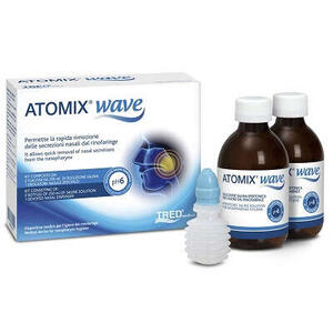 Tred - Atomix wave dispositivo per igiene rinofaringea atomix soluzione salina 250 ml 2 pezzi + terminale nasale + erogatore a soffietto