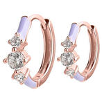 Orecchini cerchio oro rosa smaltato - Medical jewels orecchino 413 cerchio oro rosa smaltato