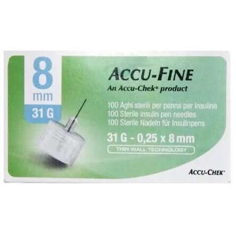 Accu-fine - Ago per penna da insulina  pen needle accu-chek gauge 31 x 8mm 100 pezzi