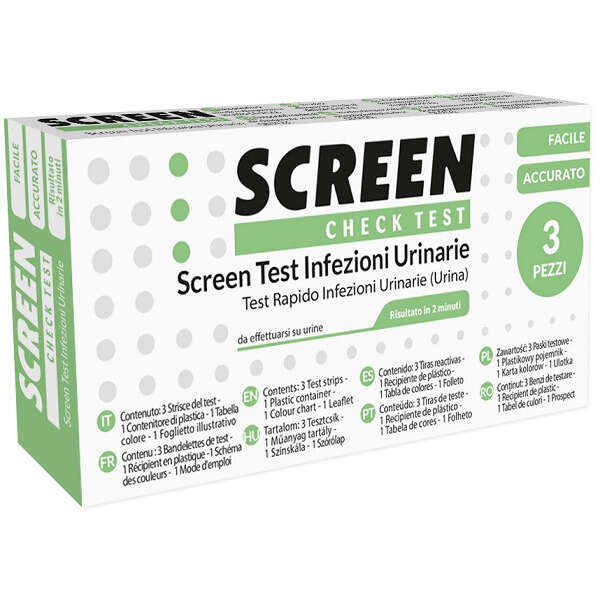 Screen italia - Screen test leucociti sangue nitrito e proteina urina screen test infezioni vie urinarie 3 pezzi