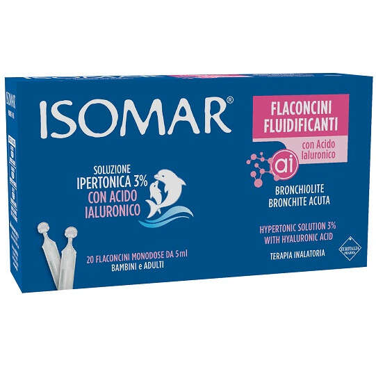 Isomar - Flaconcini fluidificanti soluzione ipertonica 30%+acido ialuronico 20 flaconcini da 5 ml
