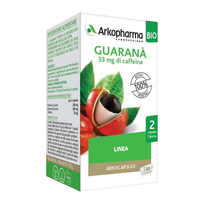 Arkofarm - Arko capsule guarana' bio 130 capsule