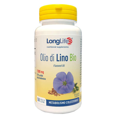 Longlife - Olio di lino bio 50 perle di gelatina