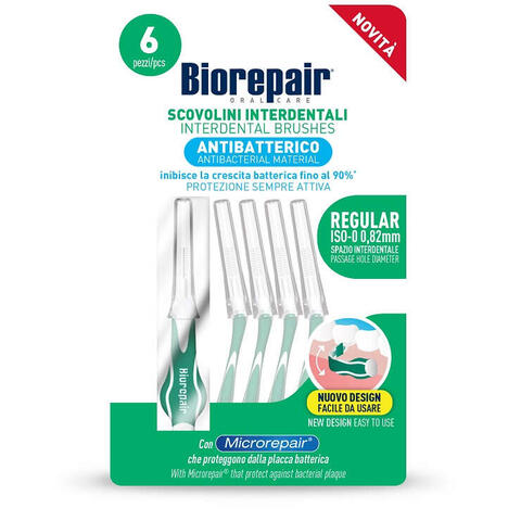 Biorepair scovolini - Interdentali antibatterico regular iso-0 0,82 mm 6 pezzi