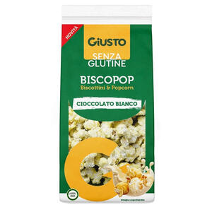 Giusto - Senza glutine biscopop biscottini & popcorn cioccolato bianco 80 g