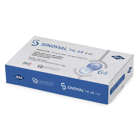 Sinovial - Siringa intra-articolare  hl 64 acido ialuronico sale sodico 3,2% 32mg h-ha + 32mg h-la/2ml 2 ml