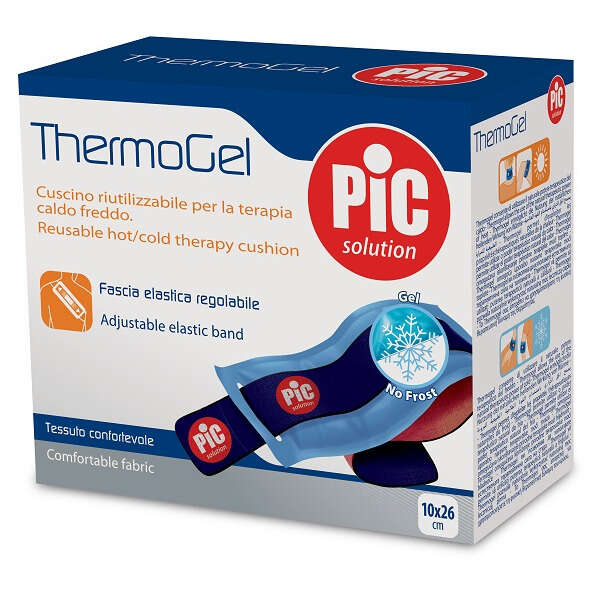 Thermogel - Cuscino  terapia caldo freddo 10x26 cm con fascia elastica itc