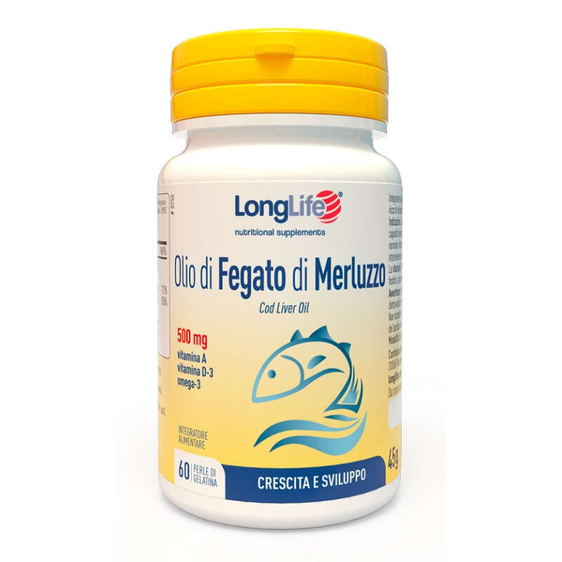 Longlife - Olio fegato merluzzo 500 mg 60 perle in gelatina