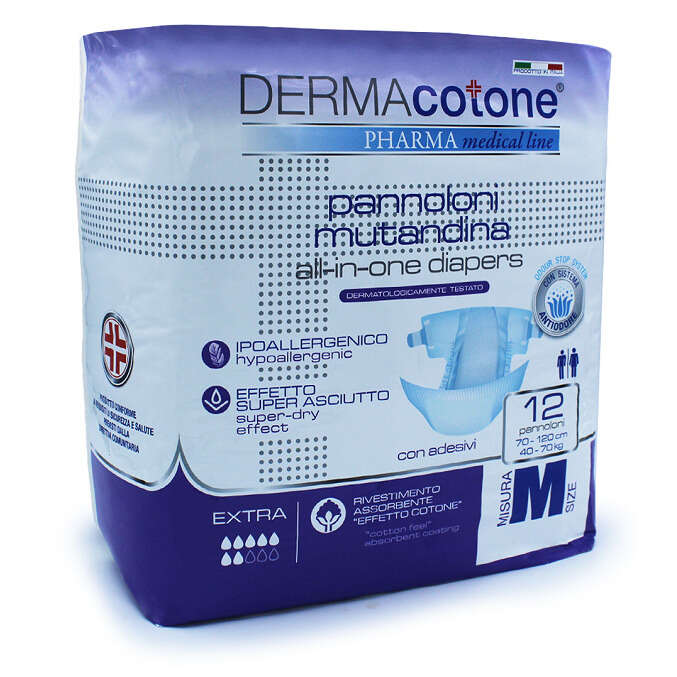 Dermacotone - Pannolone mutandina per incontinenza  m 12 pezzi