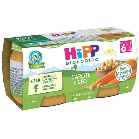 Hipp - Bio omogeneizzato carote/ceci 2x80 g