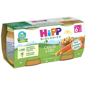 Hipp - Bio omogeneizzato carote/ceci 2x80 g