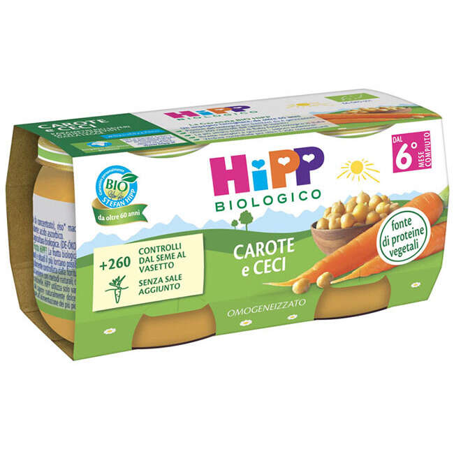 Hipp - Bio omogeneizzato carote/ceci 2x80 g