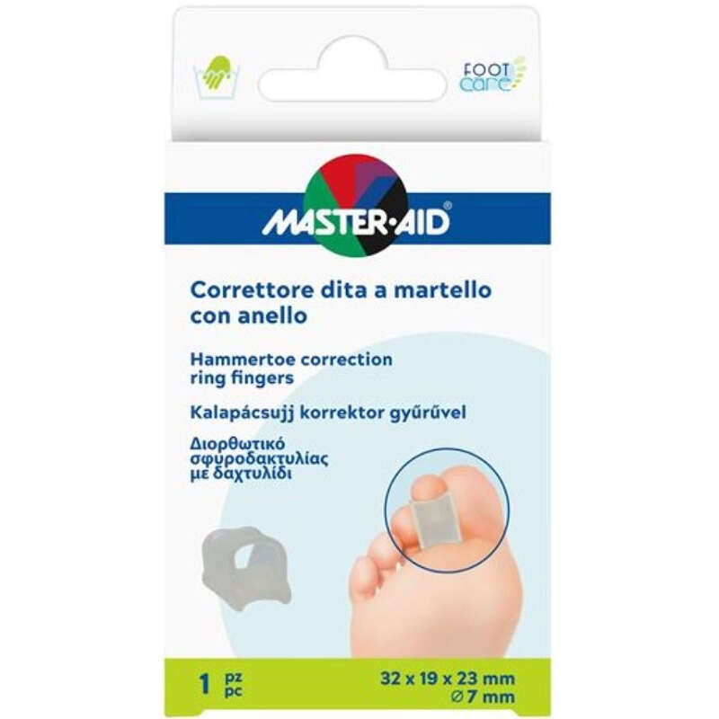 Master aid  correttore dita a martello con anello - Correttore dita a martello master-aid footcare con anello 1 pezzo c14