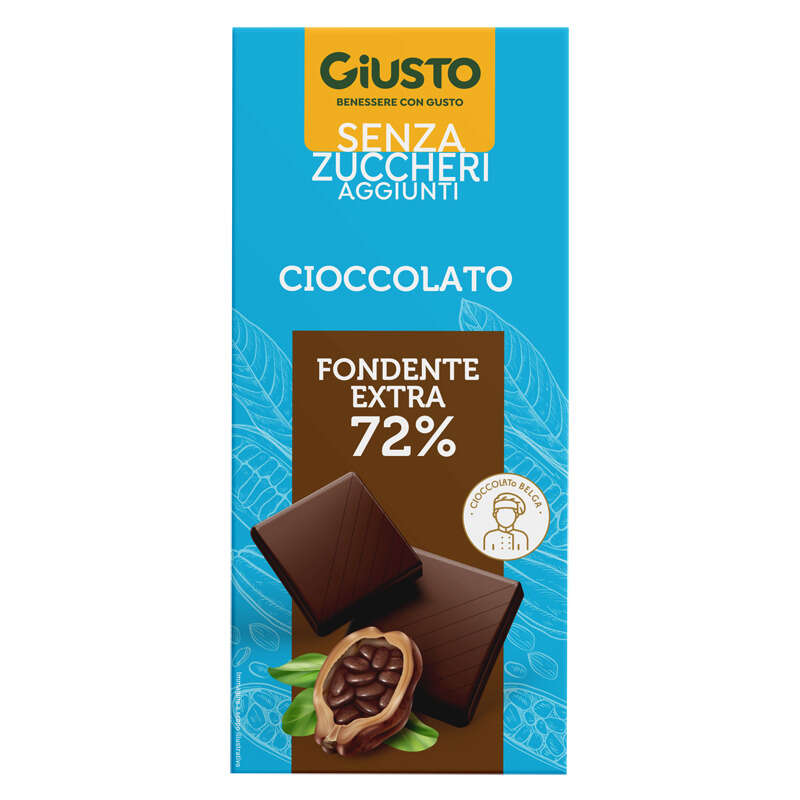 Giusto - Senza zucchero tavoletta extra fondente 85 g