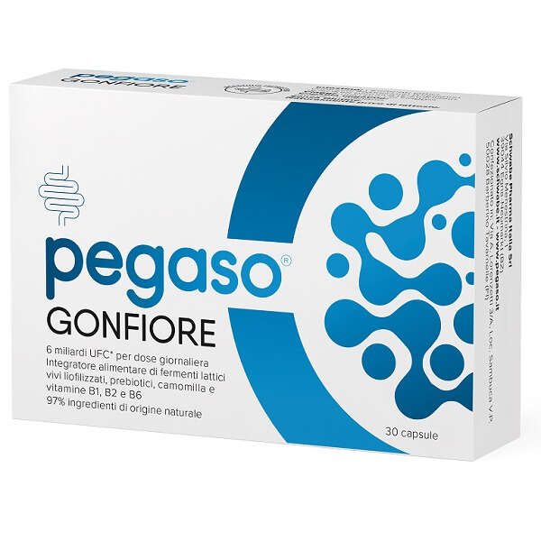 Pegaso - Gonfiore 30 capsule da 100 mg senza glutine naturalmente privo di lattosio