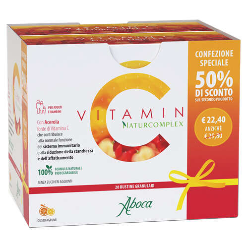 Aboca - Vitamin c naturcomplex 20 bustine granulari confezione speciale 1+1