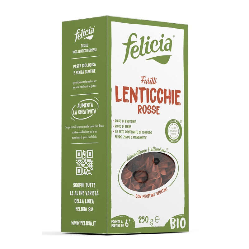 Felicia bio - Fusilli di lenticchie rosse 250 g
