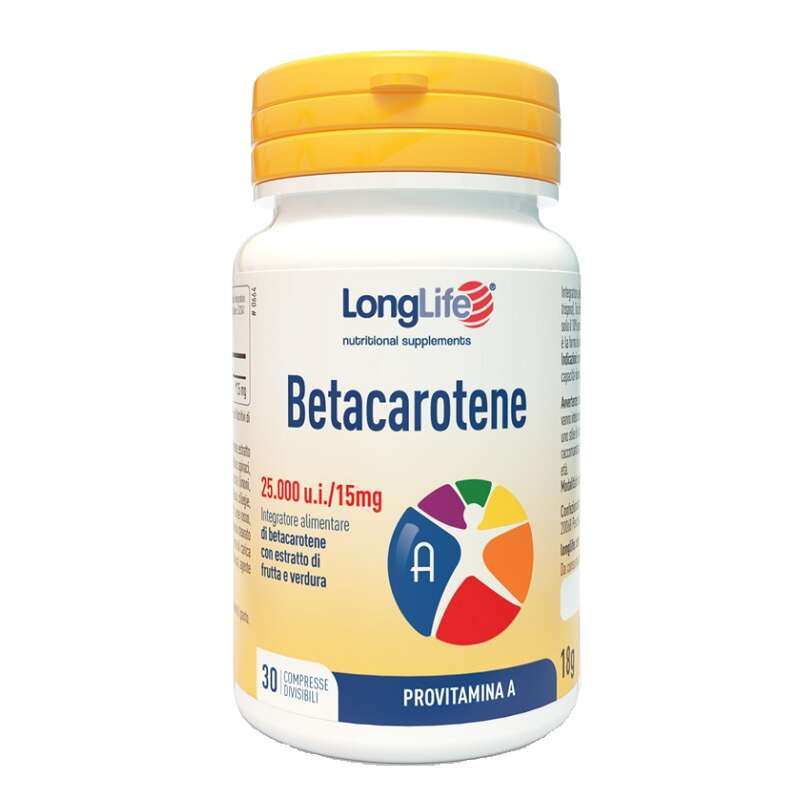Longlife betacarotene - 25000ui 30 compresse divisibili senza glutine