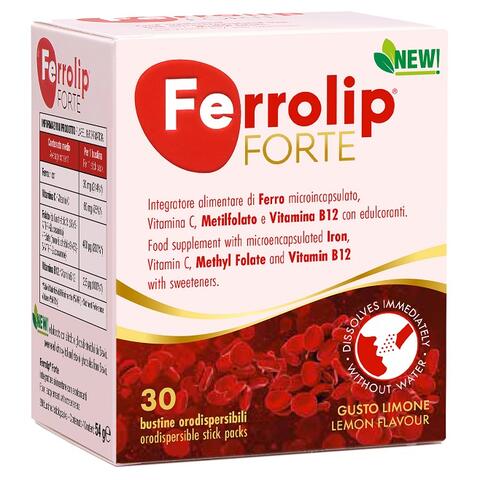 Ferrolip forte - Stevia & xylitolo 30 bustine con edulcoranti