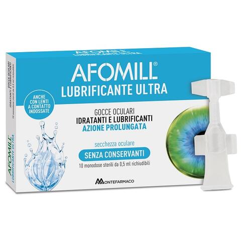 Afomill - Lubrificante ultra gocce oculari 10 flaconcini 0,5 ml