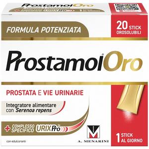 Prostamol - Oro 20 stick orosolubili da 1,6 g gusto frutti rossi con edulcoranti senza zuccheri senza glutine naturalmente privo di lattosio