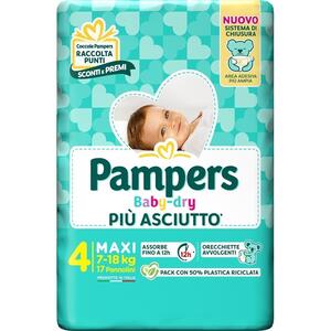 Pampers - BABY DRY PANNOLINO DOWNCOUNT MAXI 17 PEZZI