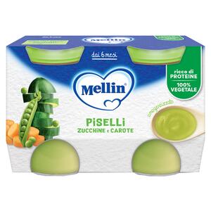 Mellin - Omogeneizzato piselli e carote 2 pezzi da 130 g