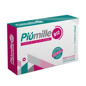 PiÙmille b12 - Piumille b12 15 compresse sublinguali 0,080 g senza glutine  senza lattosio con edulcorante