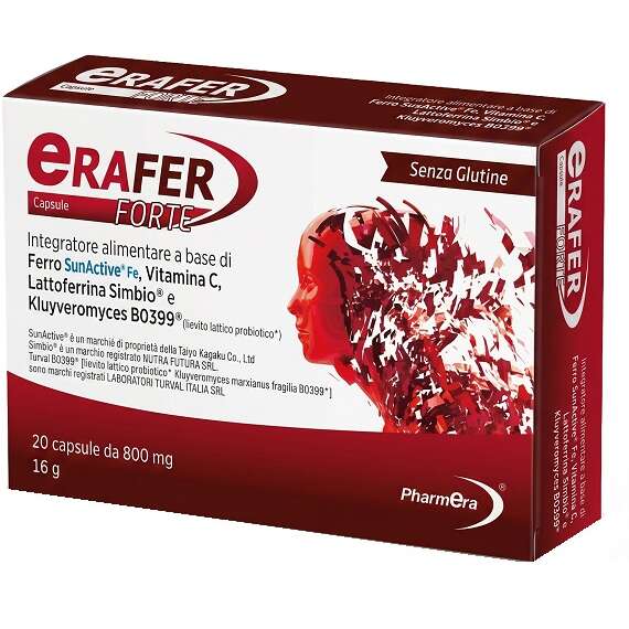 Erafer forte - 20 capsule 800 mg senza glutine