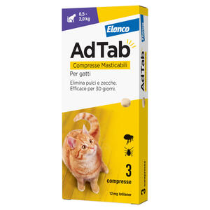 Elanco - ADTAB*3 cpr masticabili 12 mg per gatti da 0,5 a 2 Kg