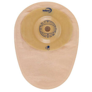 Aurum - Sacca per colostomia welland  convex colo midi opaca pretagliata diametro 35 mm inizio convessita' 48 mm 10 pezzi