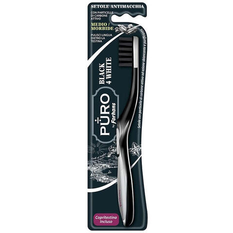 Forhans - Spazzolino black4white setole carbone