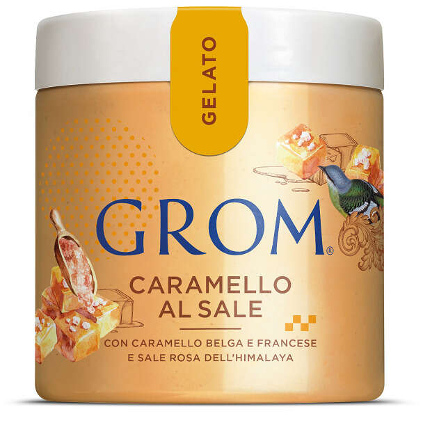 Caramello al sale - Grom  460 ml con caramello belga e francese e sale rosa dell'himalaya