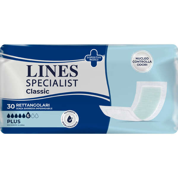 Lines - Pannolone rettangolare  specialist classic senza barriera 30 pezzi