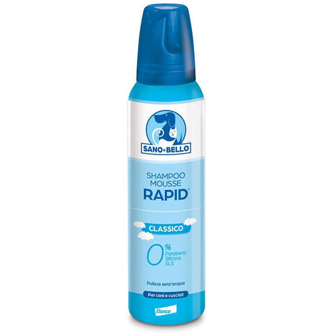 Sano e bello - Shampoo mousse rapid classico flacone 300 ml per lavaggio senz'acqua