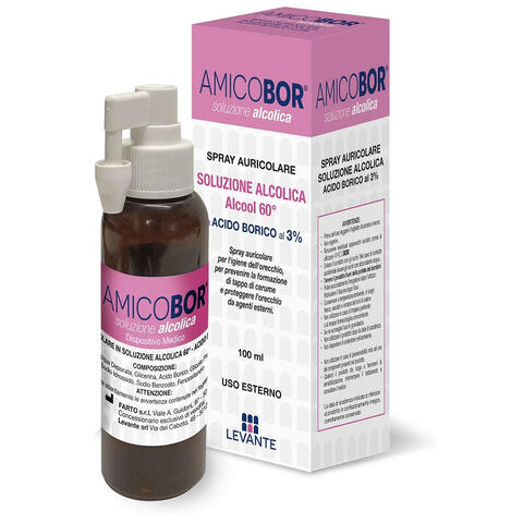 Soluzione alcolica - Per irrigazione dell'orecchio amicobor 100 ml