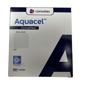 Aquacel - Medicazione in idrofibra  convafiber 5x5 cm 10 pezzi