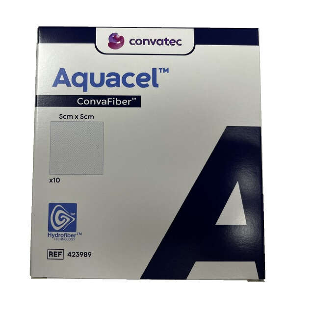 Aquacel - Medicazione in idrofibra  convafiber 5x5 cm 10 pezzi