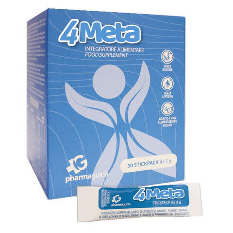 4meta - 30 stickpack da 3 g senza glutine senza lattosio