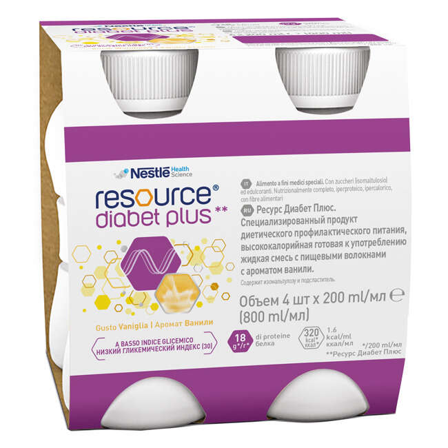 Nestle' - Resource diabet plus vaniglia 4 x 200 ml