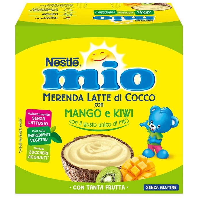 Nestle' - Mio merenda latte di cocco con mango e kiwi 4 pezzi da 90 g
