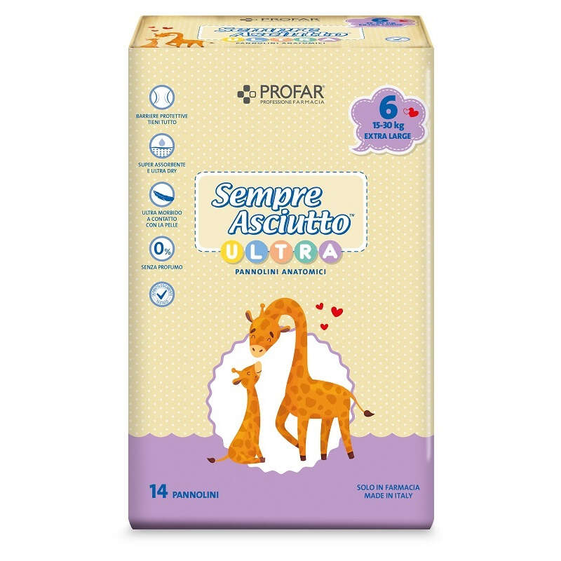 Profar - Pannolini  sempre asciutto ultra extra 15/30 kg 14 pezzi